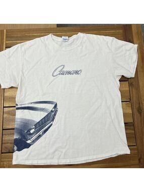 Vintage Johny Rockstar Camaro American Muscle White Blue T Shirt Size XL
